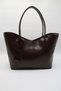 Women's Brown Large Size Leather Charm Detailed Zippered Hand, Arm and Shoulder Bag