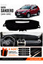 Dacia Sandero (2010-2015) Compatible Glove Box Protection, Glove Box Cover, Glove Box Case - Black-Grey - Da005