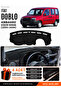 Fiat Doblo (2000-2008) Small Screen Without Airbags Compatible Dashboard Cover - Black-Grey - Fi005