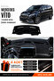Mercedes Vi̇to W114 Tourer (2025-Onwards) Compatible Torpedo Cover, Torpedo Case - Black-Grey - Mb027