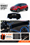 Renault Captur 1 (2013-2019) Compatible Glove Box Cover, Glove Box Case - Black-Blue - Re035