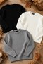 Men's 3-Piece Cotton Ribbed Knitwear Sweater Set Crew Neck Thick Knit Winter Casual Sweater