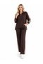 Women's Black Stripe Detailed Zippered Tracksuit Set – Sporty and Stylish Design for Casual Wear