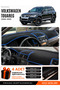 Volkswagen Touareg (2002-2010) Compatible Dashboard Cover, Dashboard Case - Black-Blue - Vw025