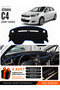 Citroen C4 (2011-2020) Compatible Glove Box Protection, Glove Box Cover, Glove Box Case - Black-Blue - Ci008