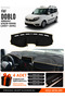 Fi̇at Doblo (2007-2015) Airbagged Small Screen Compatible Dashboard Cover - Black-Beige - Fi008