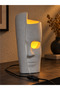 Single Face Form Decorative Table Lamp Sculptural Amber Led – Handmade, 30 cm - White Color - 3