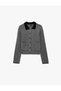 Buttoned Long Sleeve Contrast Polo Collar Knitwear Cardigan with Pockets - 5
