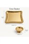 Luxury Two-In-One 1Pc Wicker Cup Holder and 1Pc Wicker Framed Italian Model 22X21 Stainless Steel Promise, Engagement, Coffee, Presentation Tray - 3
