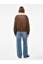 Long Sleeve Detachable Faux Fur Collar Faux Leather Jacket - 3