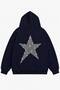 Women's Star Stone Printed Hooded Oversize Sweatshirt
