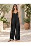 Black Color Thin Straps Casual Jumpsuit - 3