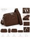 Women's Shoulder Bag Suede Leather Adjustable Strap Multi-Compartment Zippered Stylish Daily Bag - 2