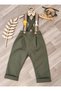 Lion and Family Concept Boys Birthday Pants Salopet Long Sleeve Shirt Bow Tie Set - 2