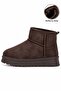 Jina Fur Inside Thick Sole Half Women's Boots Brown - 7
