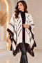 Women's Ethnic Patterned Tasseled Loose Oversized Knitwear Poncho – Winter Shawl Cardigan