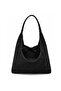 Women's Suede Casual Shoulder Bag with Zipper and Lining, Wide Model - 3
