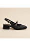Melis Wide Heeled Shoes with Stone Chain Accessories - 2