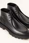 Men's Black Genuine Leather Lace-Up Thick Sole Boots – Kamala - 2