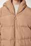 Hooded Oversize Long Puffer Coat Lnt0001 Camel - 4