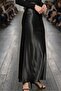 Satin Long Stylish Flowing Skirt Length 95cm Black - 7