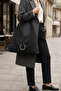 Women's Suede Casual Shoulder Bag with Zipper and Lining, Wide Model - 7
