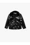 Faux Fur Collar Long Sleeve Faux Leather Jacket - 4