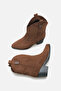 Alba Women's Brown Suede Short Heel Cowboy Boots A030-K722 - 6
