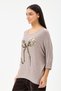 Women's Mink Italian Ribbon Pattern Sequined Lycra Oversize Knitwear Sweater Size 40 - 46 - 2