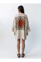 Monk Bohem Style Wooden Pattern Printed Linen Kimono / Short - 4