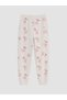 Peak New Season Ecru-Printed Crew Neck Girls' Pajama Set - 8