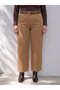 Gencc Quality Lcw Curve Brown Denim Straight Culotte High Waist Wide Leg Women's Jean Trousers - 2