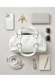 White Soft Leather Women's Hand and Shoulder Bag with 3 Compartments, Daily Stylish Bag - - 4