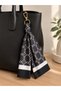 Brown Beige Patterned Scarf Keychain – Bag and Belt Accessory - 2