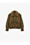 Long Sleeve Zippered Faux Suede Jacket with Faux Fur Collar - 6