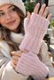 Soft Textured Fingerless Winter Gloves - Plush Furry Half-Cut Model - 8