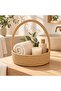 Decorative Knitted Basket with Handle - Organizer, Presentation and Organizing Basket - 2