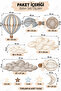 Fairytale Hot Air Balloons and Stars Children's Room Wall Sticker Set - 6