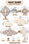 Fairytale Hot Air Balloons and Stars Children's Room Wall Sticker Set - 5