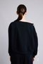 Loose Fit Boat Neck Lace Trim Basic Sweatshirt I2476Ax26Au - 5