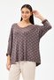 Women's Brown Italian Polka Dot Patterned Lycra Knitwear Sweater 40 - 46 Size