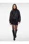 Long Sleeve Oversize Stand Collar Faux Leather Jacket with Zipper Pockets - 3