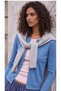 Essentials Blue Soft Textured Fitted Crew Neck Knitwear Cardigan t - 2