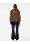 Long Sleeve Zippered Faux Suede Jacket with Faux Fur Collar - 4