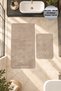 Mirena Brown 2-Piece Bathroom Mat Set 80X150 50X80 Non-Slip Base Soft Machine Washable