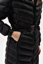 Fur Hooded Long Inflatable Women's Coat - 3