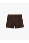 Viscose Blended Buttoned Pleated Short Shorts - 3