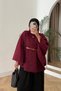 Belted Single Button Detailed Oversize Women's Winter Modest Poncho - 6