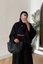 Belted Single Button Detailed Oversize Women's Winter Modest Poncho - 4