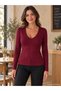 The Essential of Everyday Elegance – Women's Long Sleeve V-Neck Viscose Basic Blouse